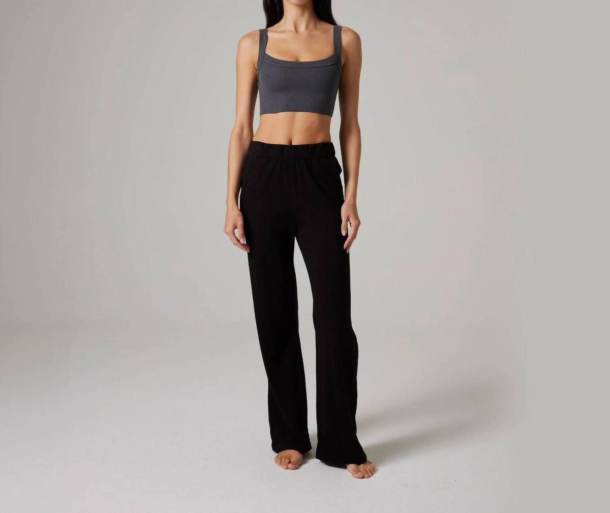 Women's Raw Hem Rib Crop Tank Top