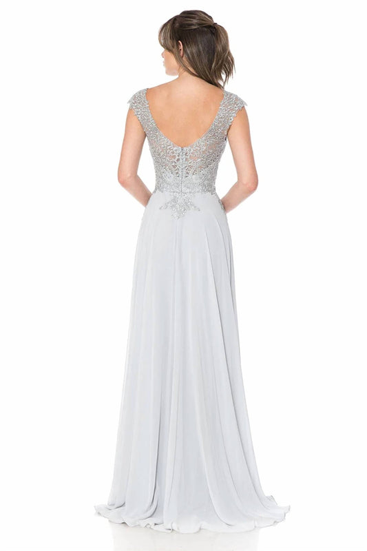 Embroidered Chiffon Mother Of Bride Gown