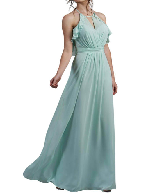Jasmine Bridal - Poly Chiffon Long Bridesmaid Dress with Jewel Neckline - Rack Hunt