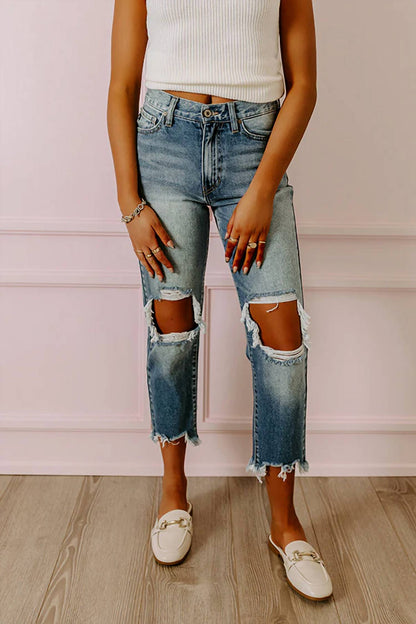 Avianna High Waist Distressed Jeans