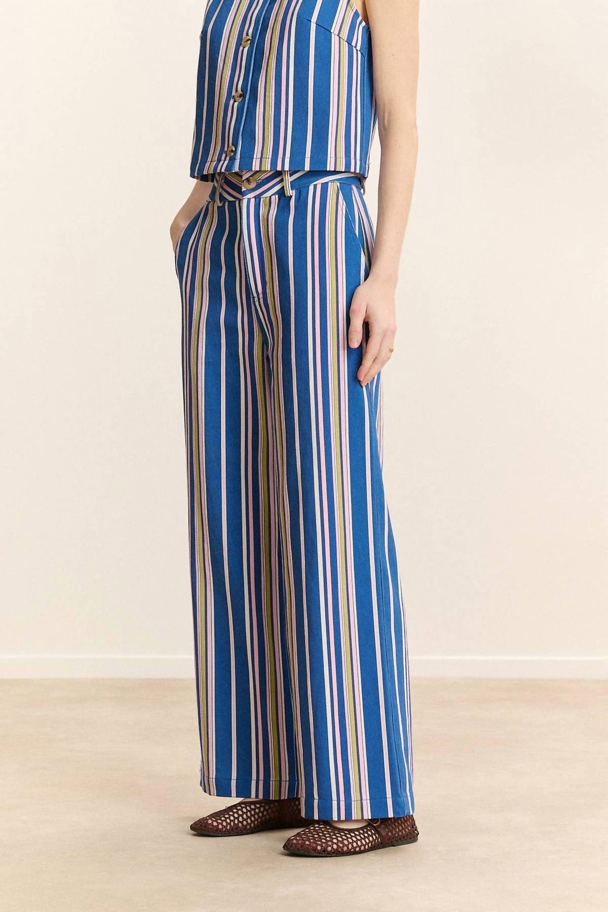 Straight Cut Striped Pants