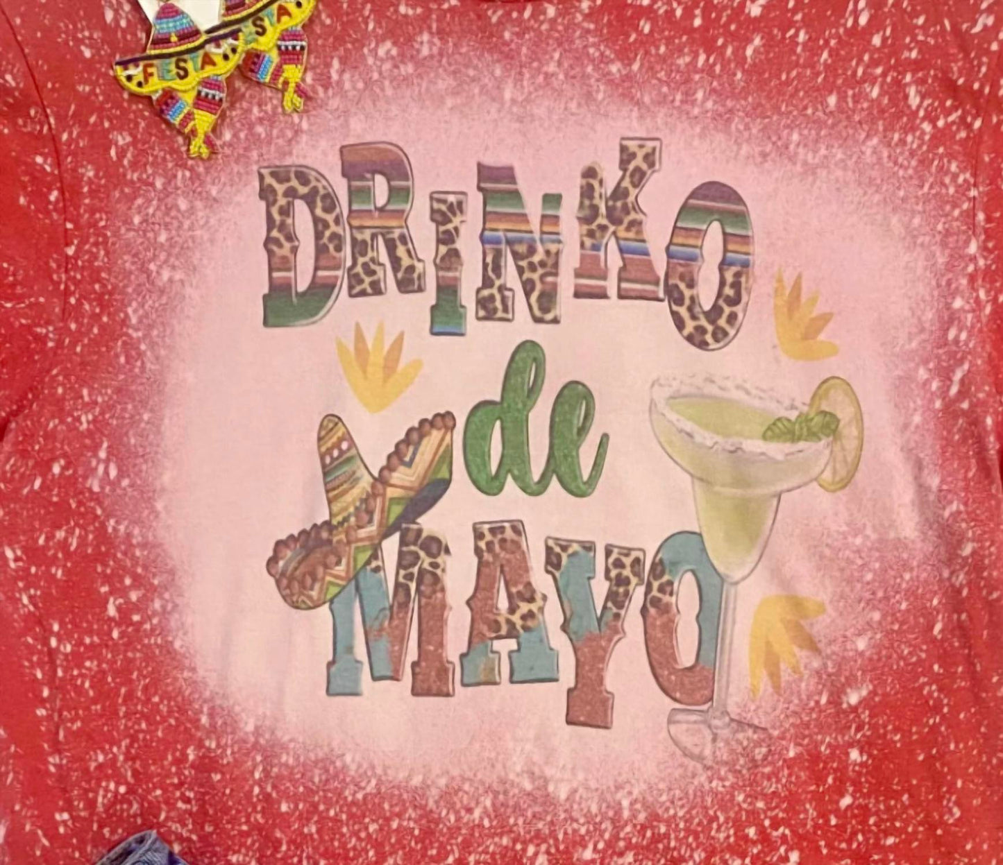 Women's Drinko De Mayo Bleached Graphic Tee