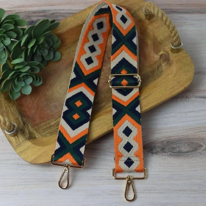 Lauren Lane - Geometric Woven Adjustable Crossbody Bag Purse Guitar Strap - alternate view - Rack Hunt