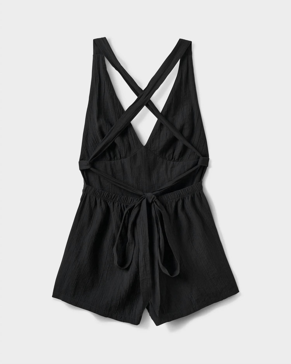 Tezza Solid Textured Tie Romper