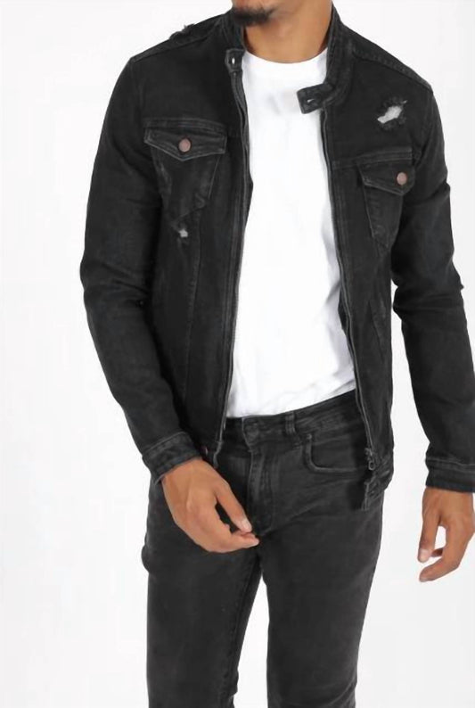 Men's Jean Zip-up Jacket