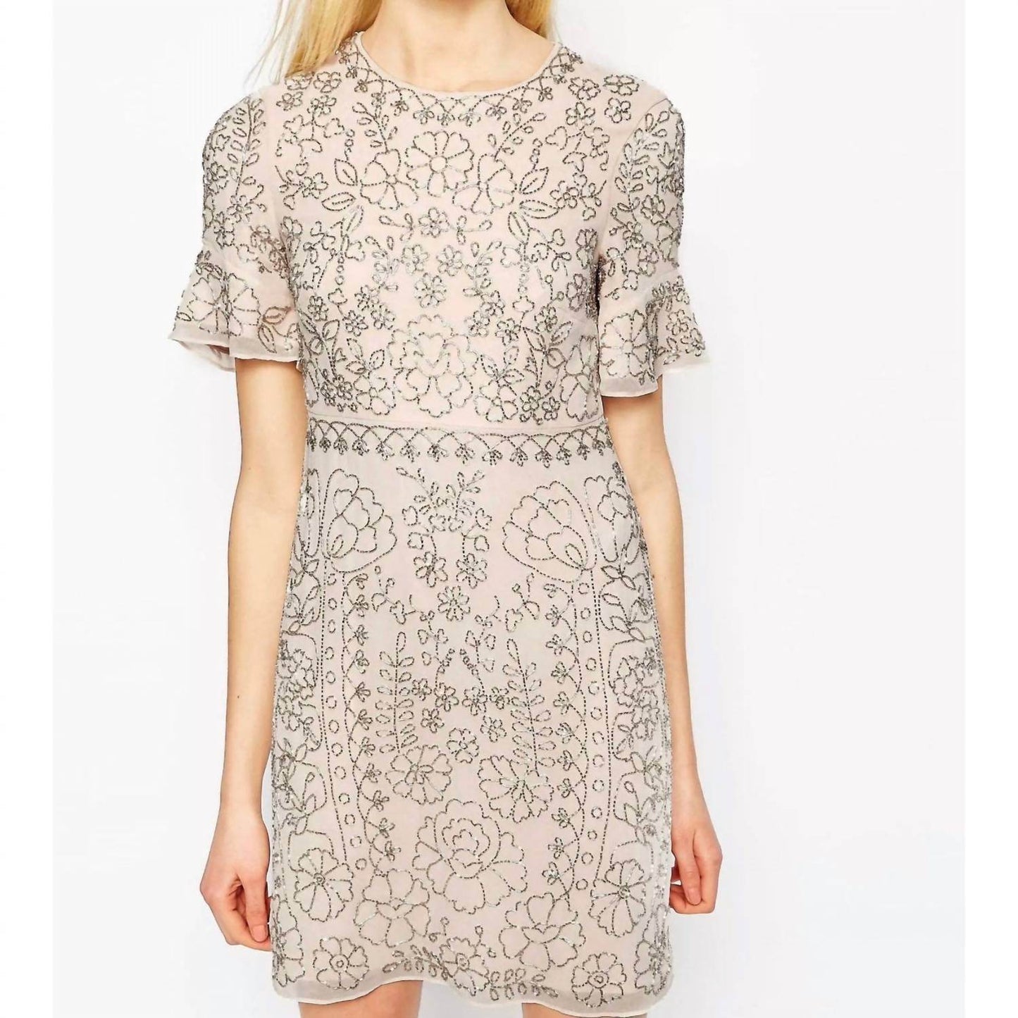 Needle & Thread - Linear Motif Embellished Shift Dress - Rack Hunt -