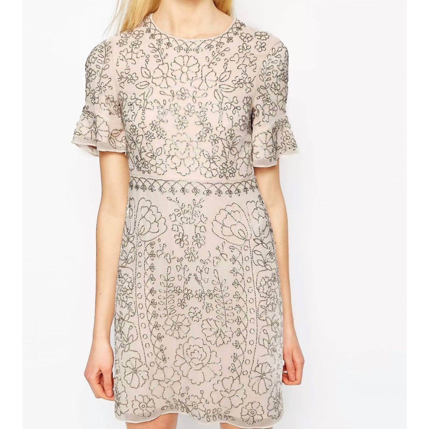 Needle & Thread - Linear Motif Embellished Shift Dress - Rack Hunt -