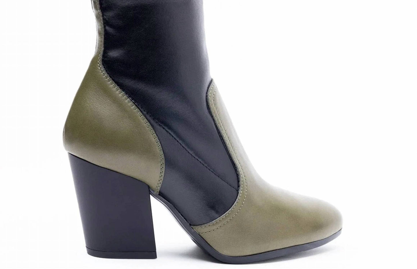 Women's Two-tone Block-heel Boots