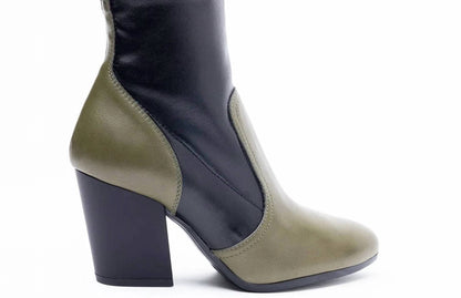 Women's Two-tone Block-heel Boots