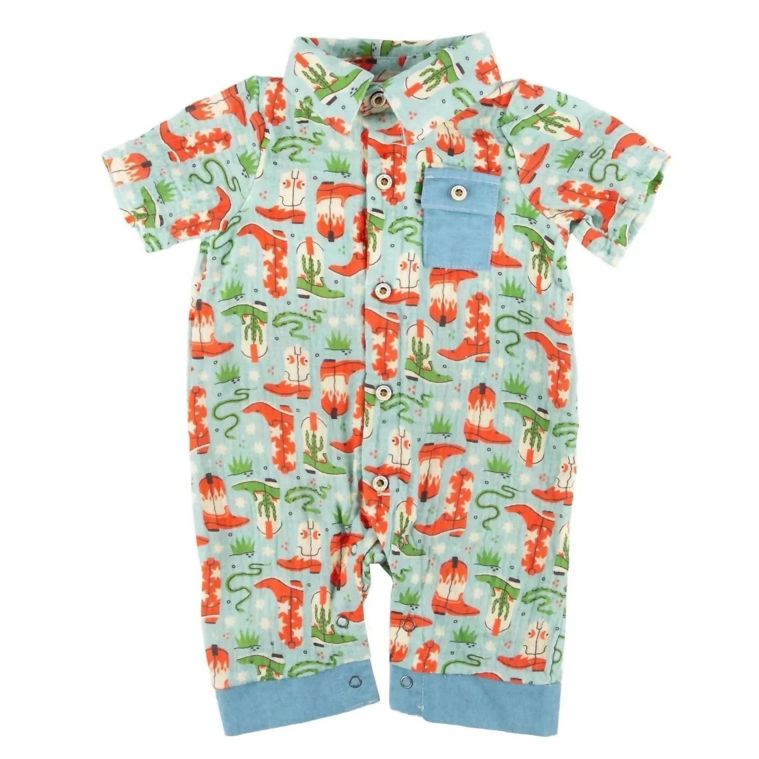 Miki Miette - Kids Thomas Button Front Romper - Rack Hunt