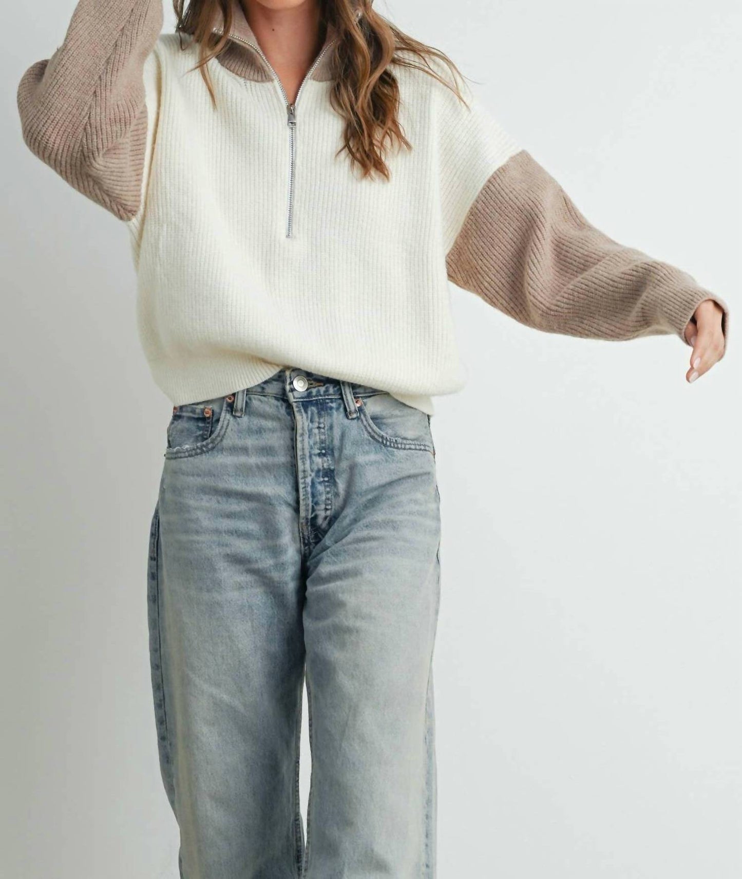 Color Block Half Zip Jacket