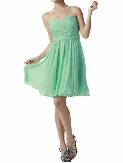 Ruched Short Strapless Sweetheart Dress