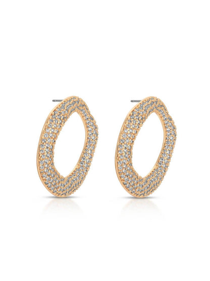 Women's Open Circle Pave Earrings