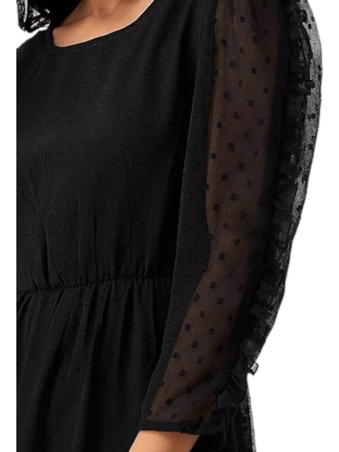 Style Instant - Chiffon Brasso Swiss Dot Dress - Rack Hunt -