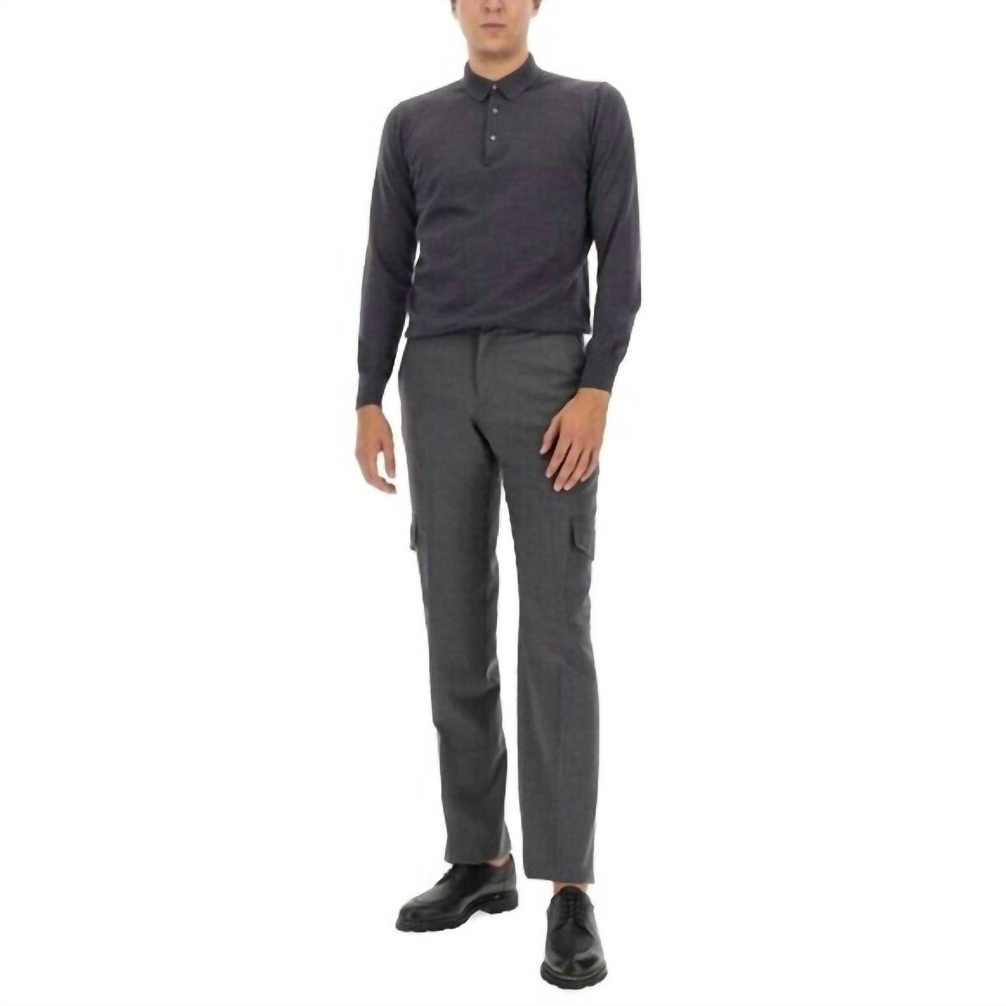 Men's Tailored Wool Trousers Cargo Pants