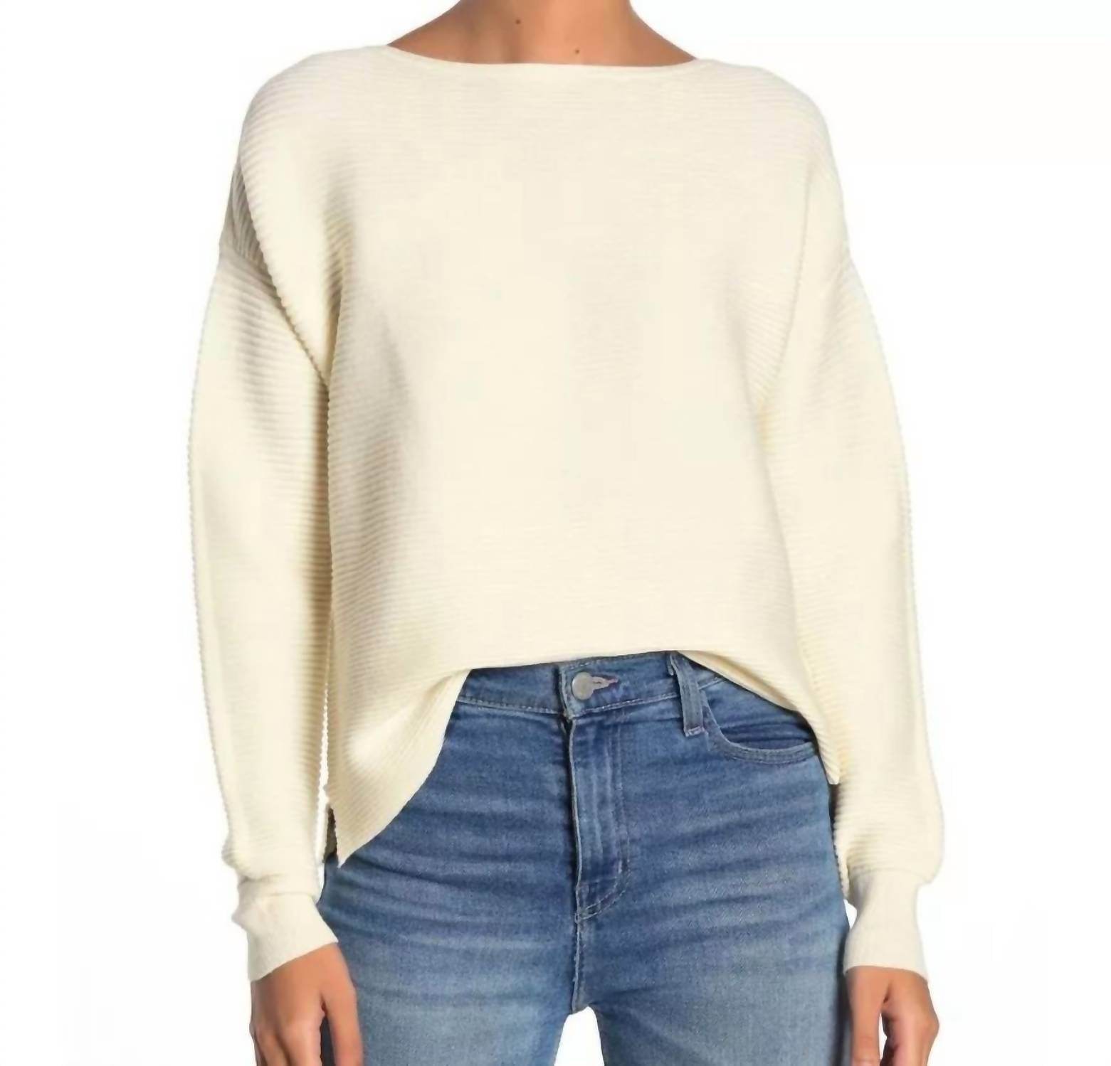 14th & Union - Boatneck Ribbed Knit Sweater Ottoman Sleeves - Rack Hunt -