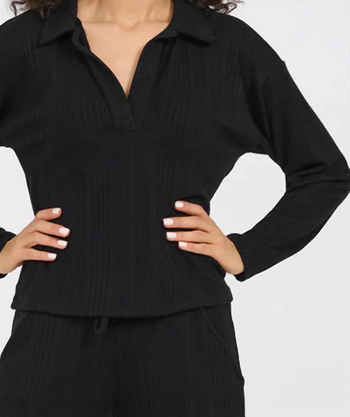 Astrologie - Brushed Cozy Open Polo Top - Rack Hunt -