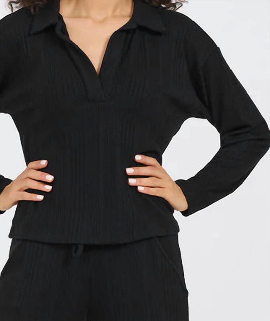 Astrologie - Brushed Cozy Open Polo Top - Rack Hunt -