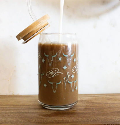 The Care Collective - Boho Western Latte Glass - Rack Hunt
