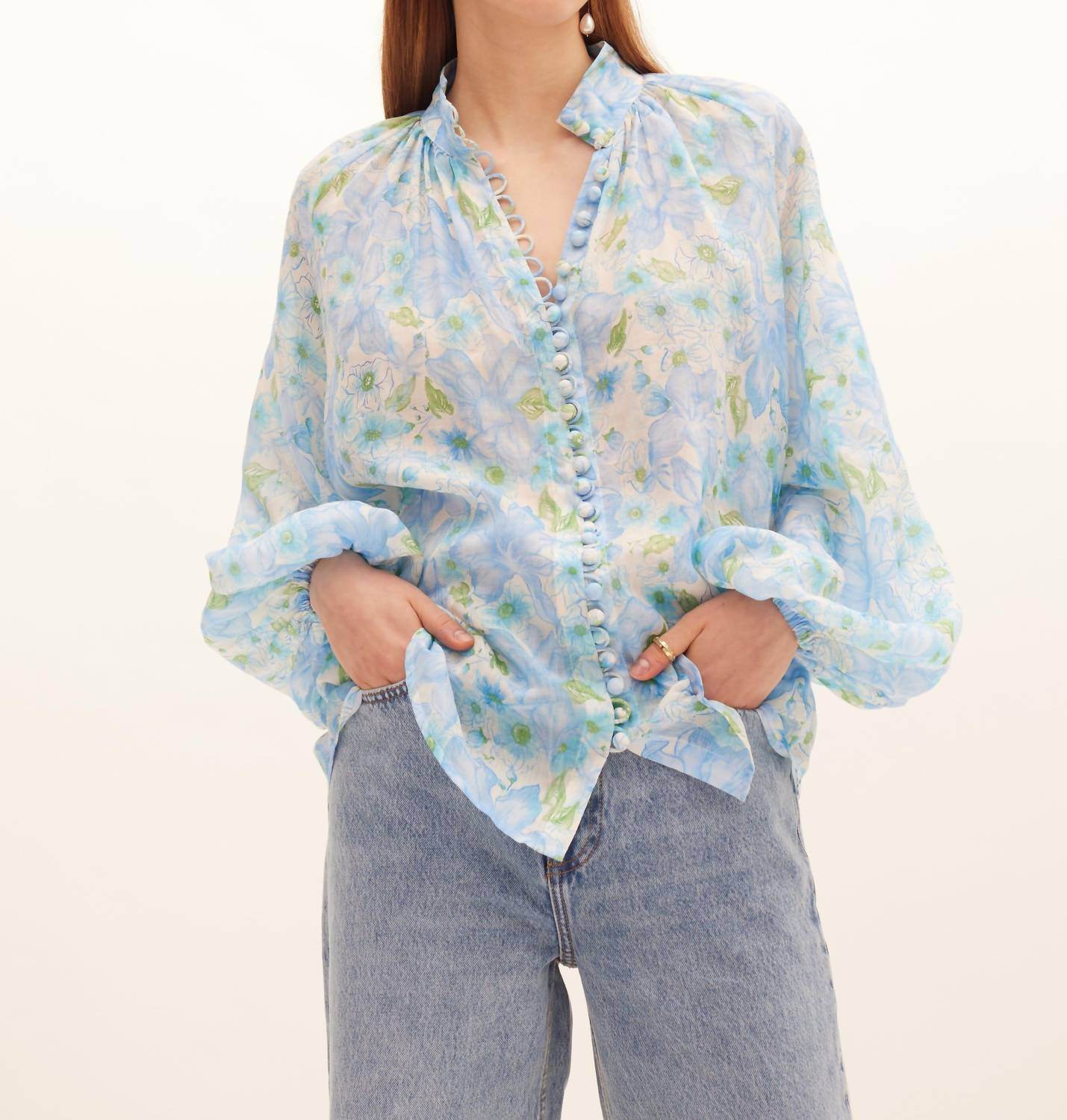 Kate Ford - Poinsettia Buttoned Blouse - Rack Hunt