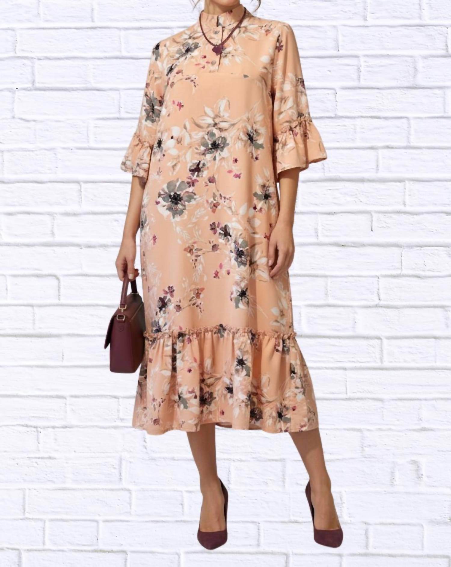 Diva USA - Floral Ruffle Hem Midi Dress - Rack Hunt -