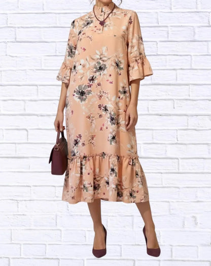 Diva USA - Floral Ruffle Hem Midi Dress - Rack Hunt