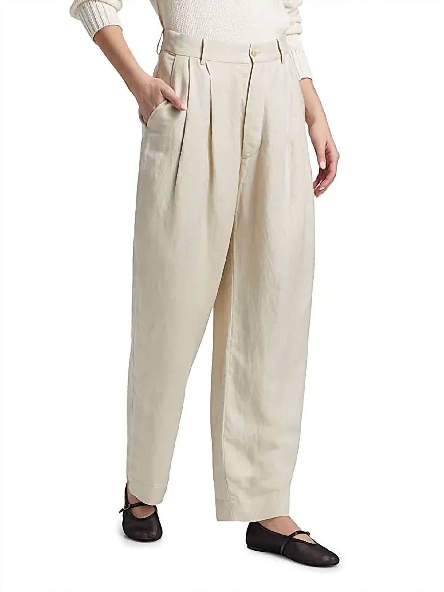 Jamie Haller - The Big Pleat Linen Blend Trouser Pants - Rack Hunt -
