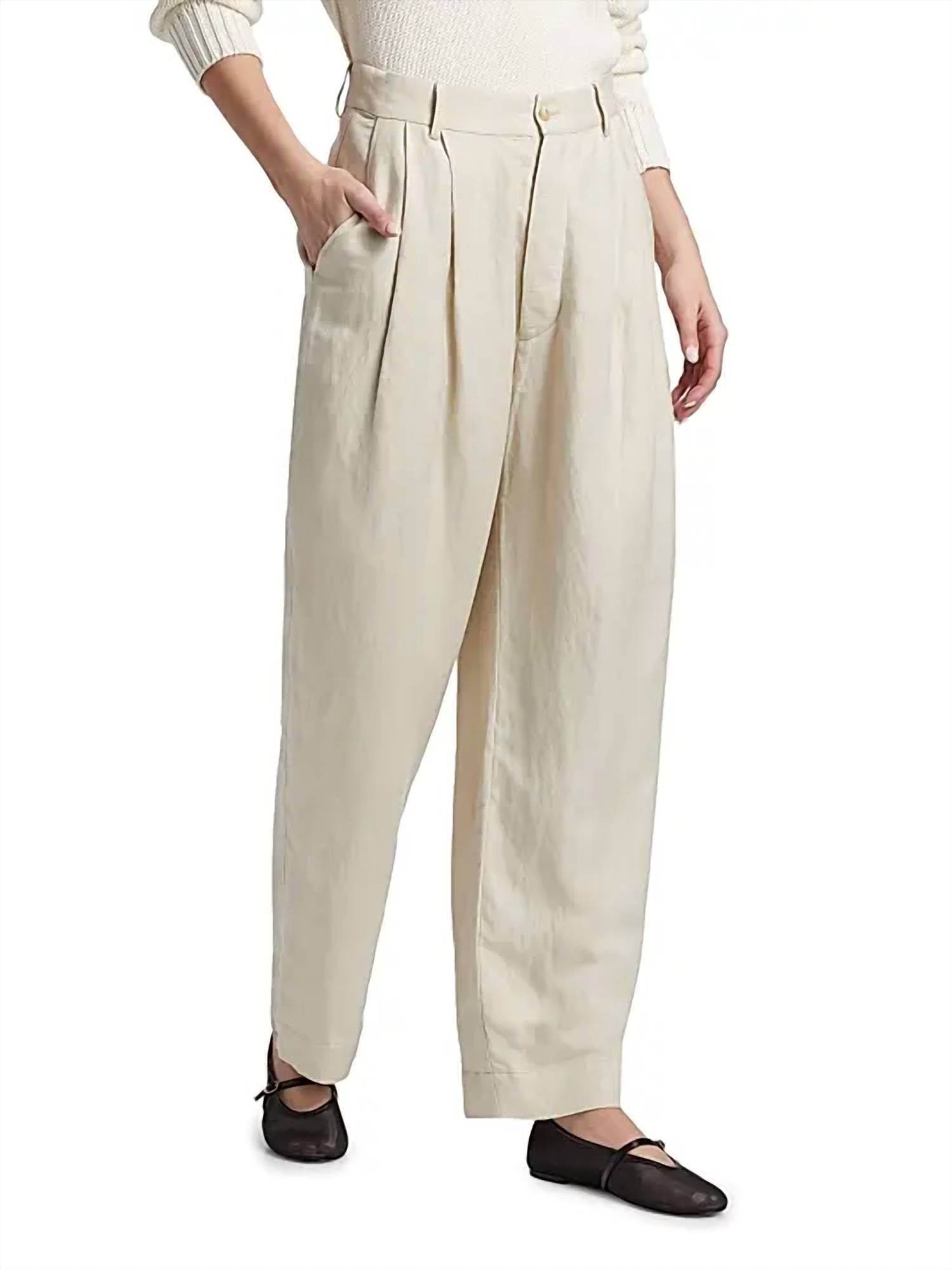 Jamie Haller - The Big Pleat Linen Blend Trouser Pants - Rack Hunt -