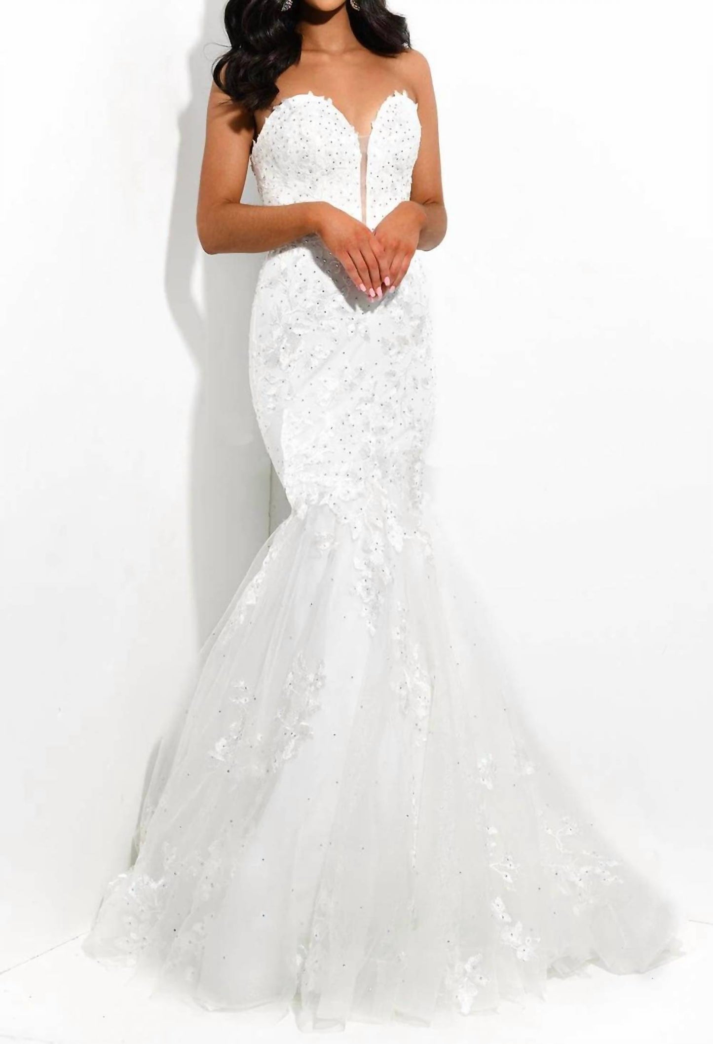 Embroidered Sweetheart Trumpet Gown