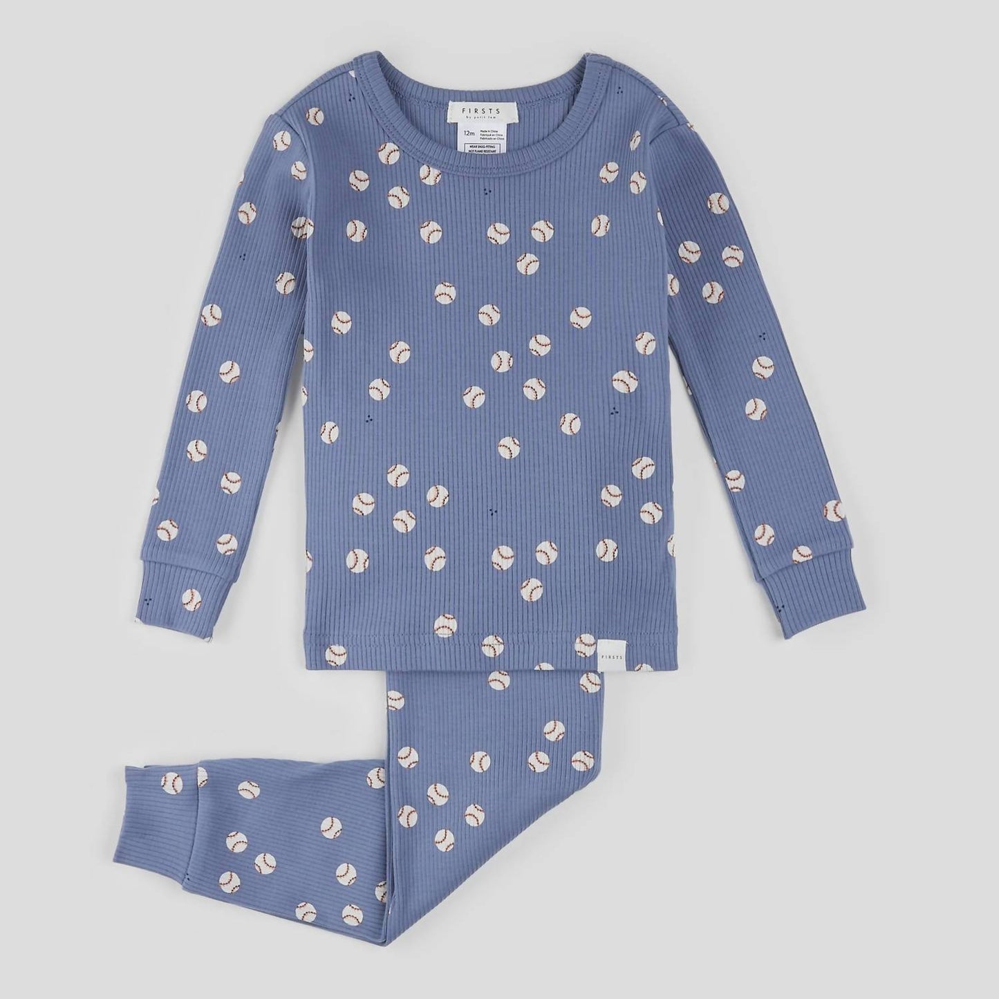 Boys' Baseball Print Long Sleeve Pajama Set