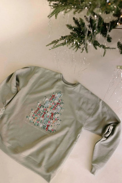 Chaudoin Creations - Ginger Christmas Tinsel Tree Sweatshirt - Rack Hunt