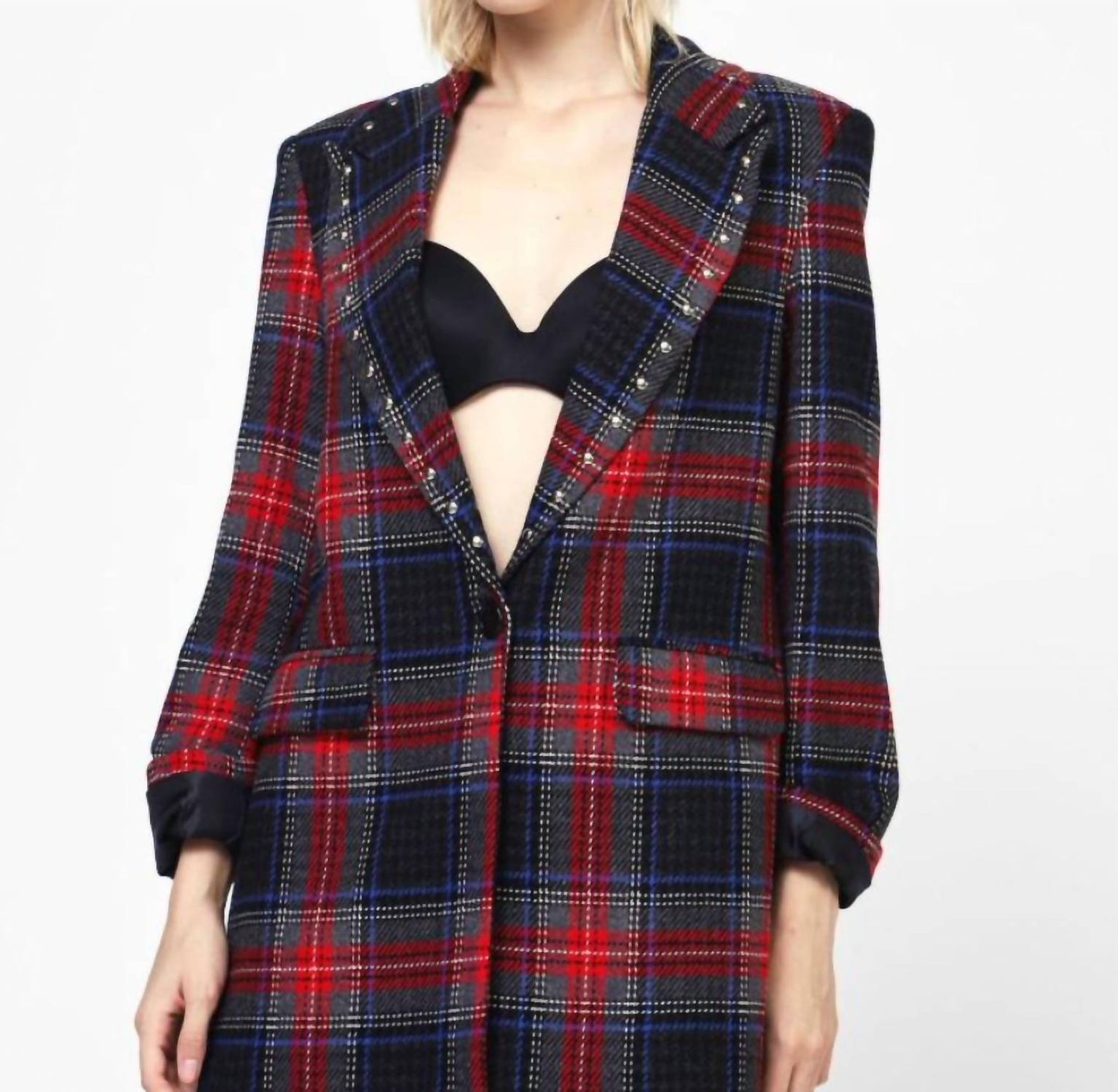 Carey Oversized Plaid Blazer