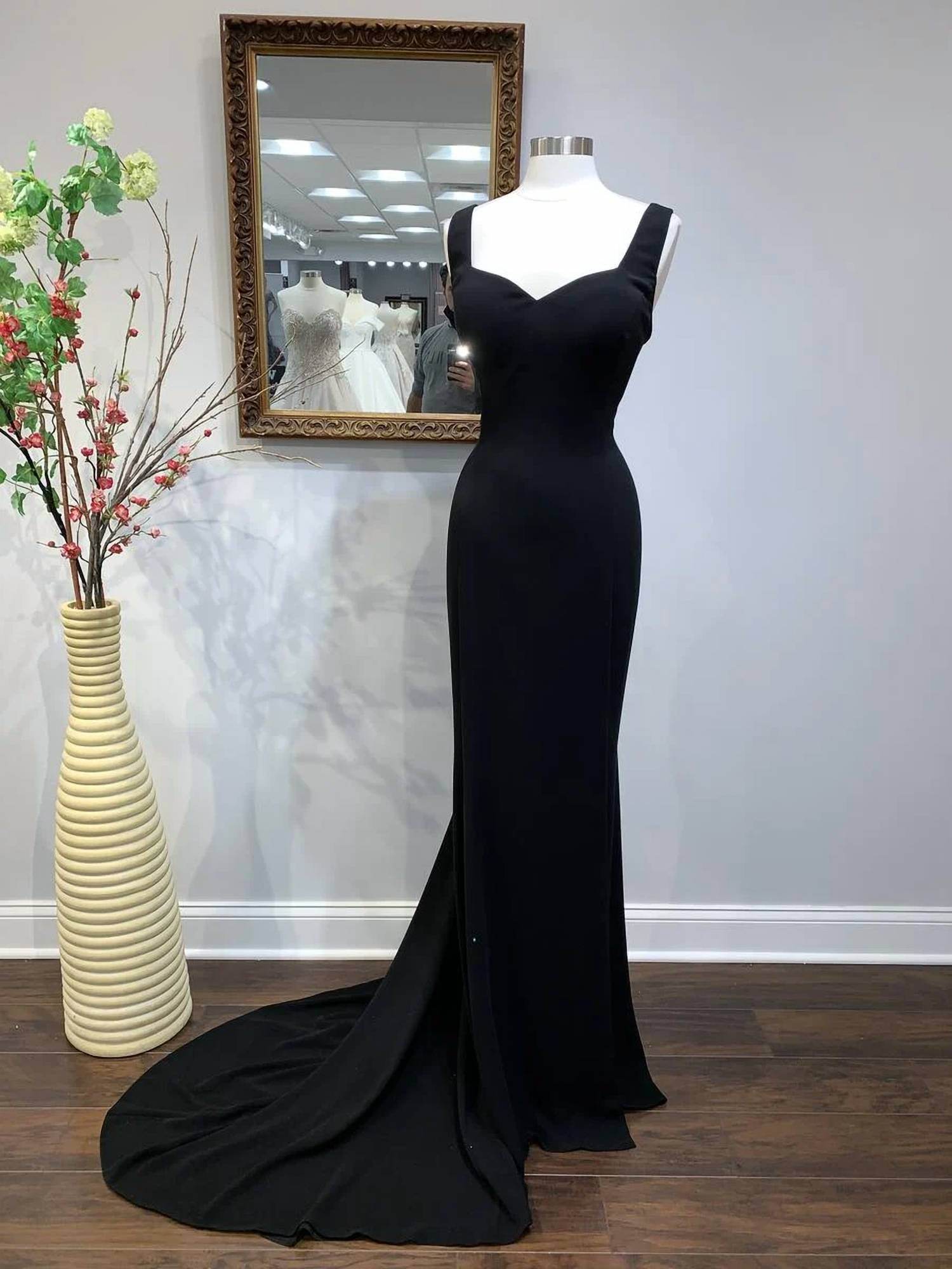 Saboroma - Sweetheart Neck Evening Gown With Slit - Rack Hunt -