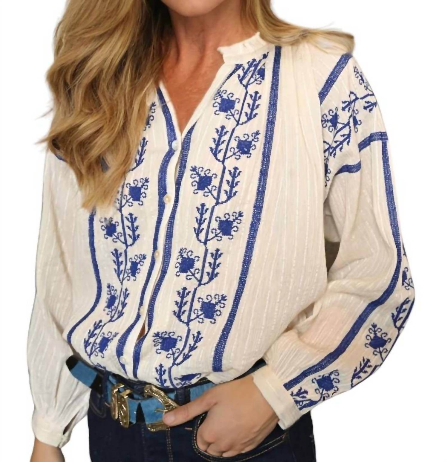 Piti Cuiti - Maddi Embroidered Boho Blouse - Rack Hunt -