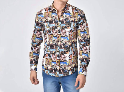 Millennial Van Gogh Button Down Print Shirt