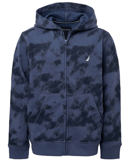 Little Boys Full Zip Tie Dye Fleece Hoodie