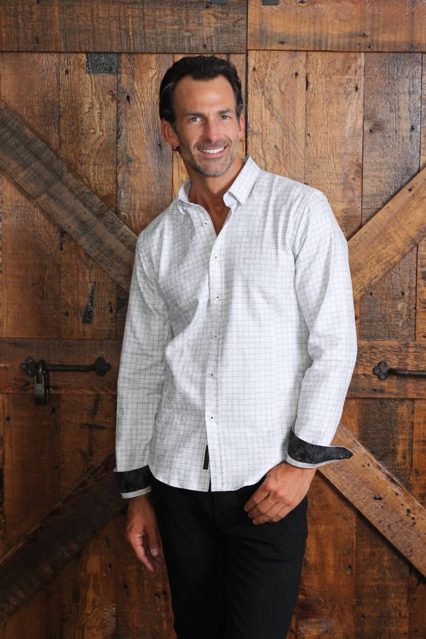 Check Button Down Shirt With Paisley