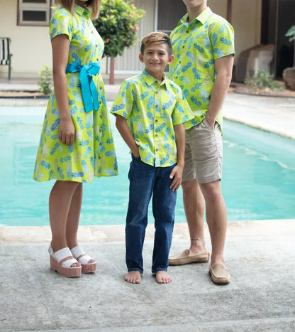 Coradorables - Men's Pineapples Short Sleeve "kalani" Aloha Shirt - Rack Hunt