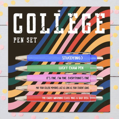 College Survival 5 Piece Ballpoint Pen Gift Set