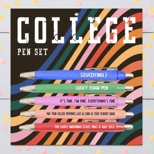 College Survival 5 Piece Ballpoint Pen Gift Set
