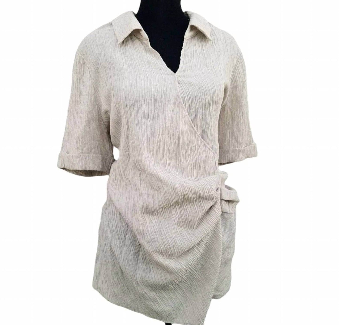 Alfani - V-neck Collared Ruched Blouse - Rack Hunt -