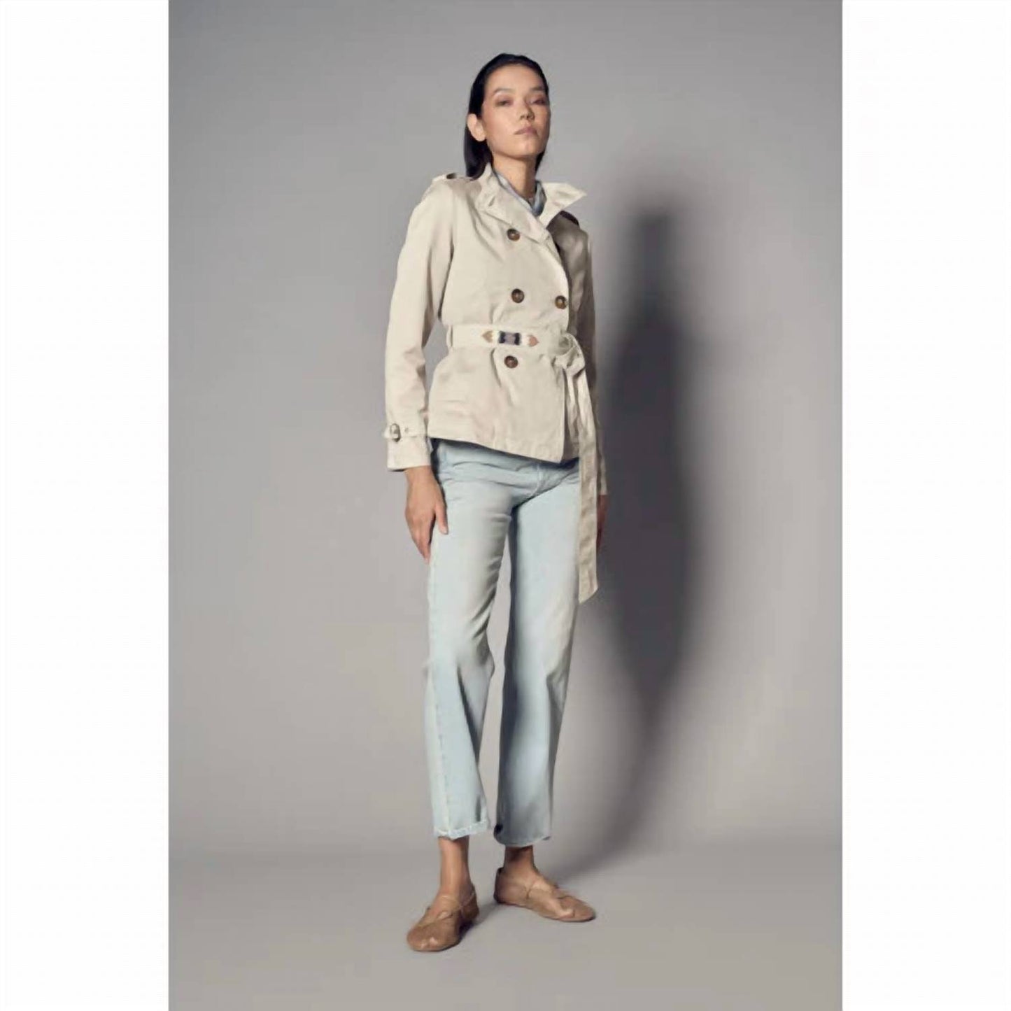 Cotton Mini Trench Jacket