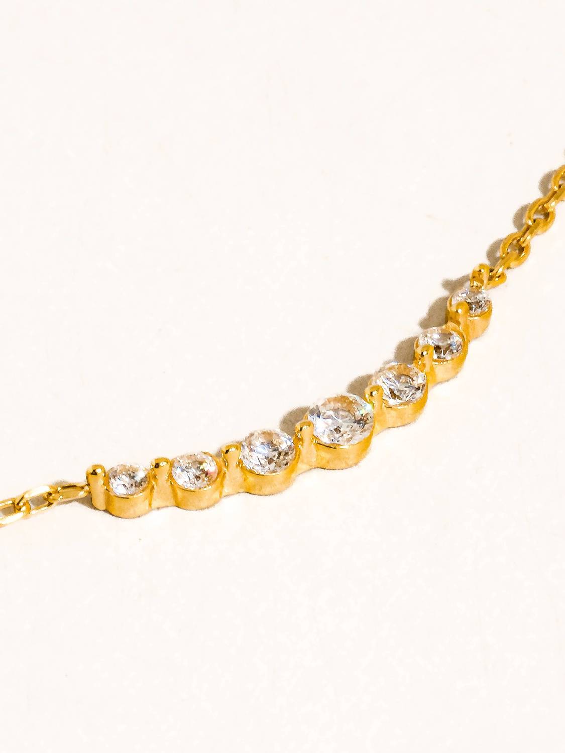 Women's Crystal Station Chain Necklace