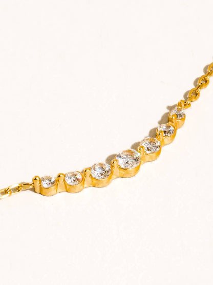 Women's Crystal Station Chain Necklace