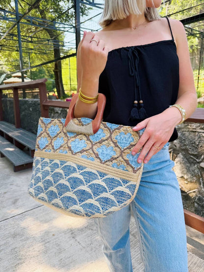 Women's Printed Jute Tote Bag