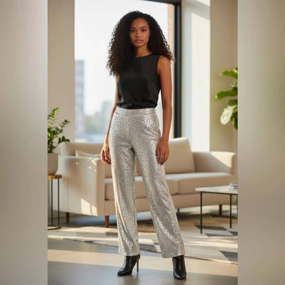 Women's Sequin Straight Leg Pants