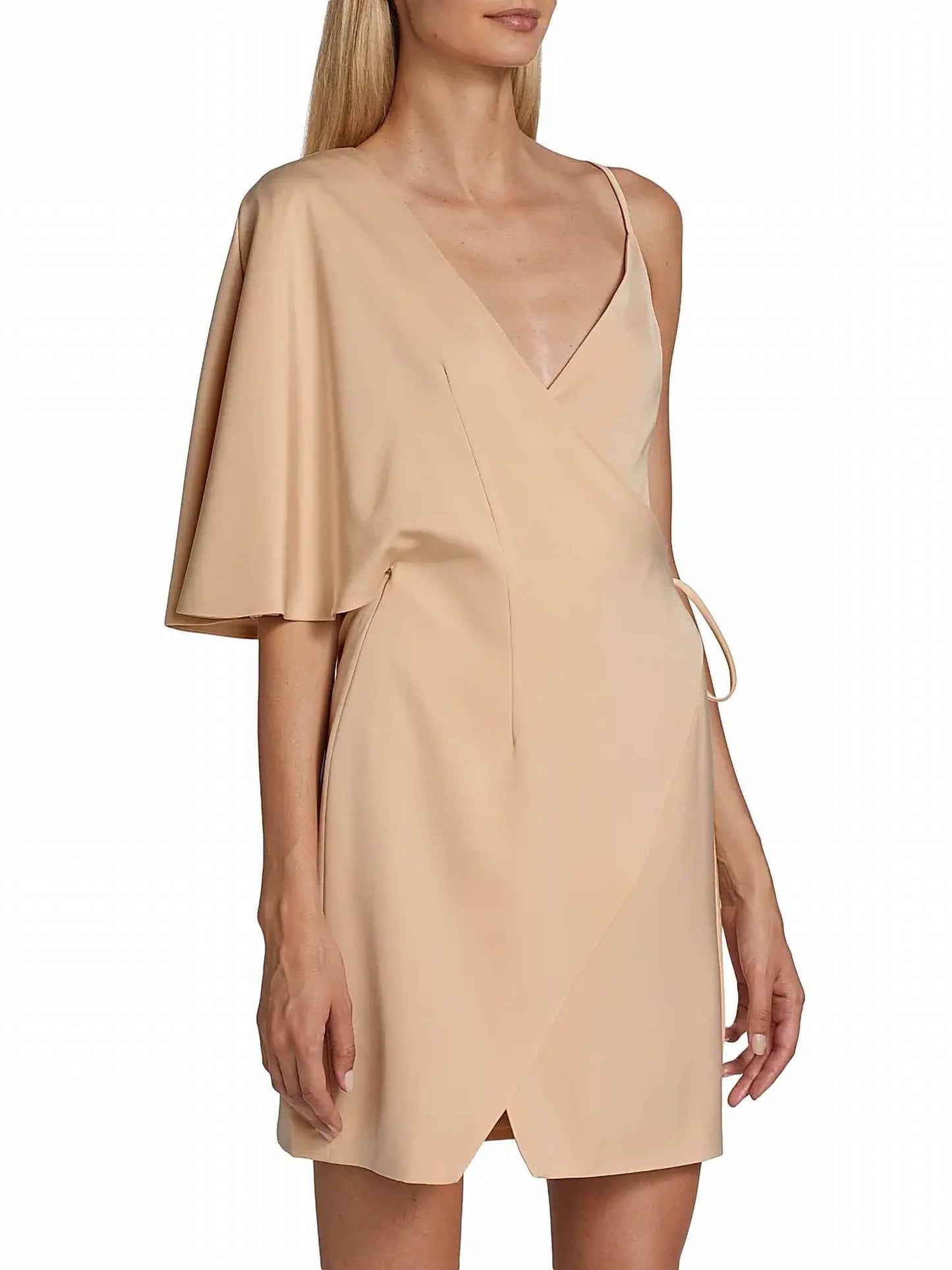 Kimberly Goldson - Laurel Wrap Silhouette Flutter Sleeve Mini Dress - Rack Hunt -