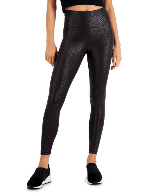 I.N.C. International Concepts Women's Allover Print Leggings in Black Croc