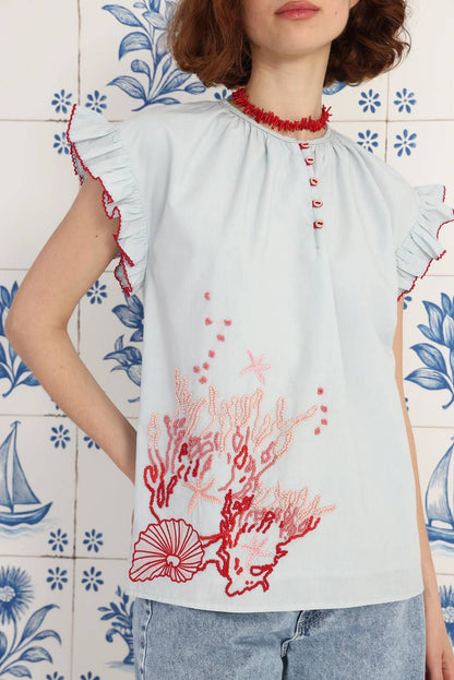Coralline Cap Sleeve Top