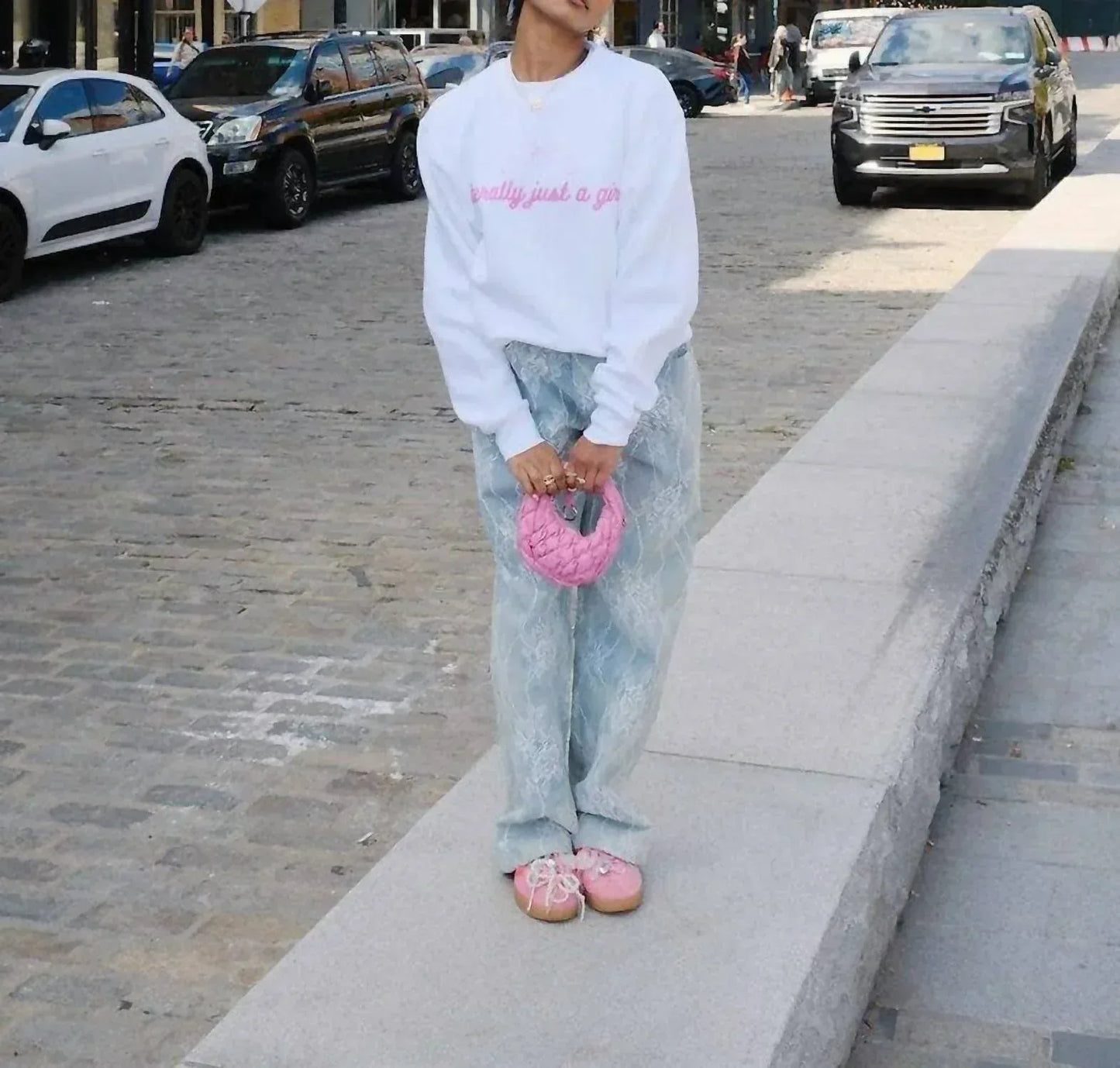 Mure + Grand - Literally Just A Girl Bow Sweatshirt - Rack Hunt